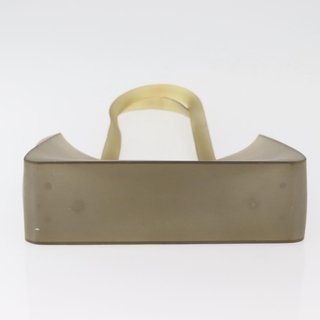 CHANEL Tote Bag Rubber Khaki Silver CC Auth