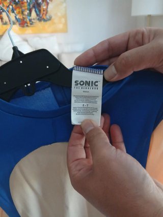 Disfraz Sonic niño talla 5/7 años