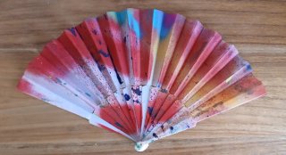 154 ABANICOS COLORIDOS estampacion artesanal
