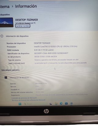 Portatile HP 250 G7 i5 10ª Gen 8GB RAM 256GB SSD