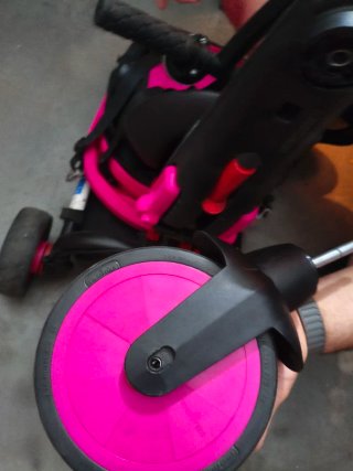 Triciclo evolutivo rosa con asa, plegable,Smartrik