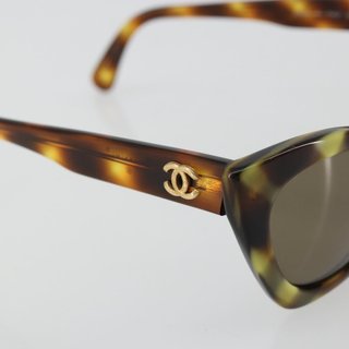 CHANEL Sunglasses plastic Brown CC Auth 181241 -