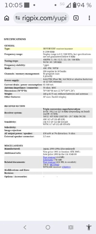Scanner radiofrequenza Yupiteru MVT-7000