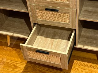 Recibidor madera y ratán