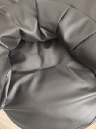 Puf sillón negro piel sintética