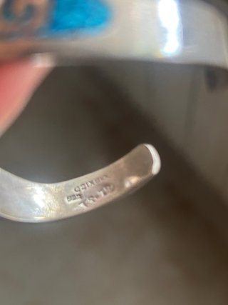 Brazalete Taxco México 925 Plata Turquesa.