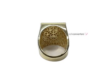 sello oro 18k con piedra con circonita