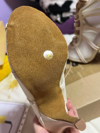Botines de baile beige con cordones