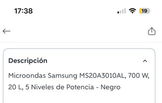 Microondas Samsung Negro