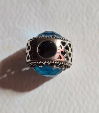 Charm Pandora Azul y Plateado