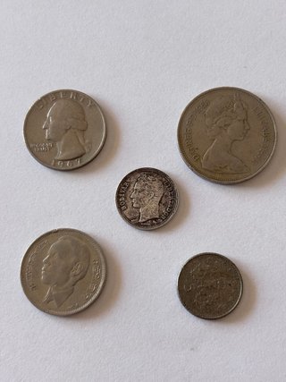 Moneda USA 1967 + 4 Internacionales