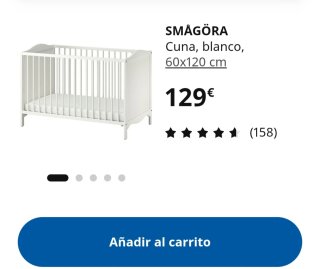 Cuna IKEA Smagora blanca con colchón