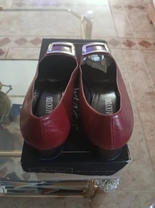 Zapatos Bailarina Piel Granate MOLVIDO