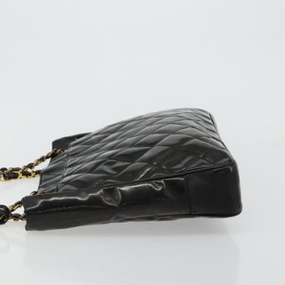 CHANEL Matelasse Chain Tote Bag Patent Leather
