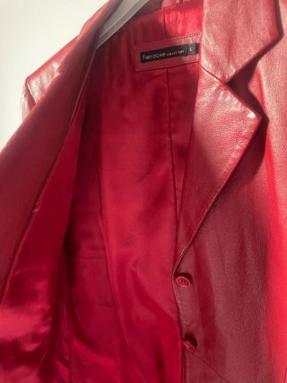 Chaqueta de cuero roja Ferro & Co Talla L