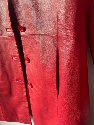 Chaqueta de cuero roja Ferro & Co Talla L