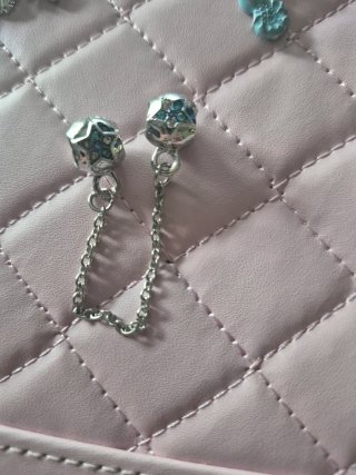 Pack 6 charms pulsera plata y azul