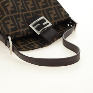 FENDI Zucca Canvas Mamma Baguette Shoulder Bag