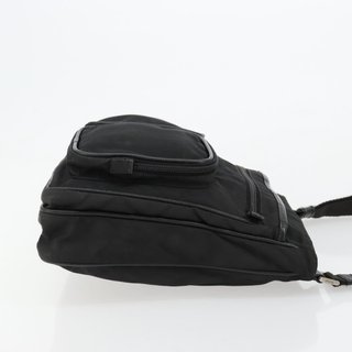 PRADA Shoulder Bag Nylon Black Silver Auth 180848