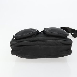 PRADA Shoulder Bag Nylon Black Silver Auth 180848