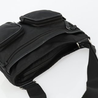 PRADA Shoulder Bag Nylon Black Silver Auth 180848
