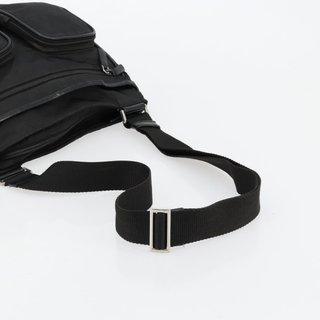 PRADA Shoulder Bag Nylon Black Silver Auth 180848