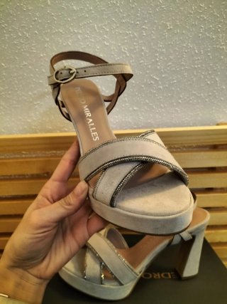 Sandalias Ante Rosa Palo Pedro Miralles Brillantes