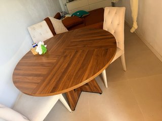Juego de comedor redondo madera 4 personas