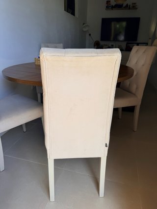 Juego de comedor redondo madera 4 personas