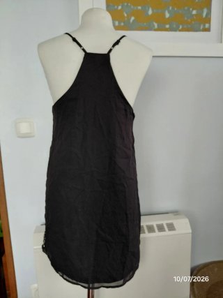 Vestido Bershka Negro con Detalles Plateados