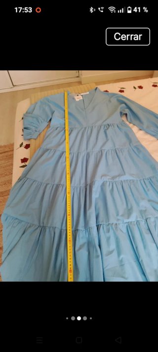 Vestido largo Sfera volantes azul Talla M