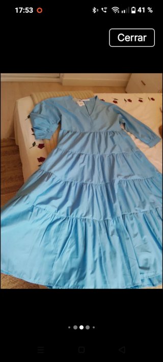 Vestido largo Sfera volantes azul Talla M