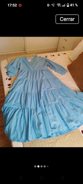 Vestido largo Sfera volantes azul Talla M