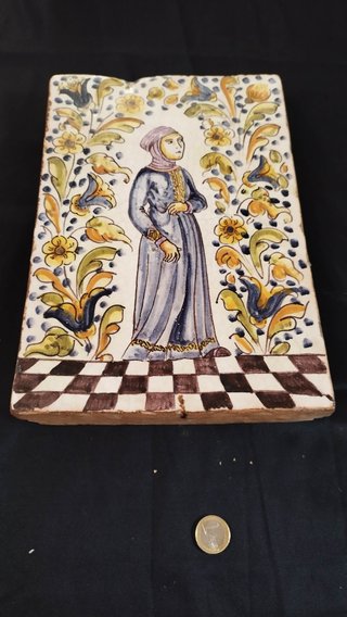 Azulejo Cerámica Escena Figurativa Estilo Gótico