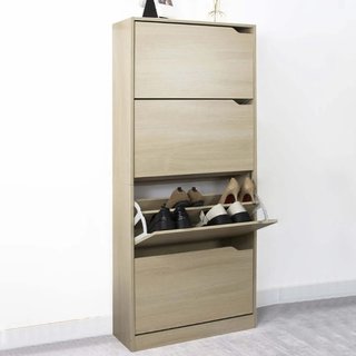 Scarpiera 4 Ante Ripiani Doppia Profondità Porta Scarpe