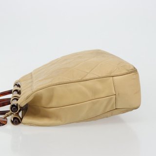 CHANEL Matelasse Hand Bag Lamb Skin Beige CC Auth