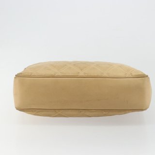 CHANEL Matelasse Hand Bag Lamb Skin Beige CC Auth