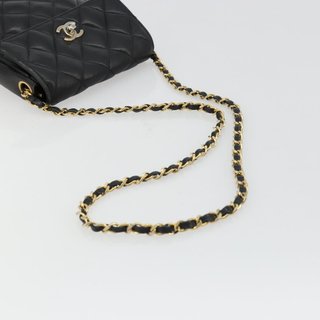 CHANEL Matelasse Chain Shoulder Bag Lamb Skin