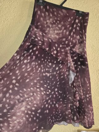Falda estampada marrón y blanca