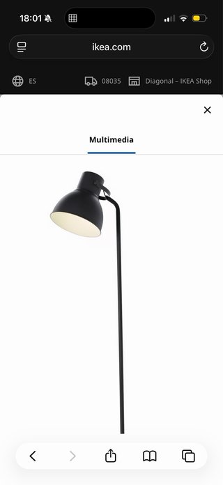 Lámpara de pie gris antracita Ikea