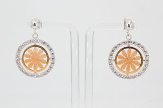 Pendiente de oro blanco de 18k. Ref:038-04-01608
