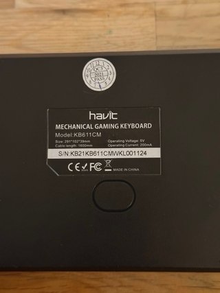 Teclado mecánico Havit Negro RGB 60%