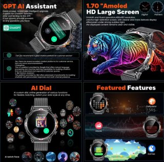 Smartwatch Uomo AMOLED GPS GPT 1.7 nuovo