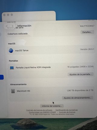 MacBook Pro 16 Plata (32gb) M1