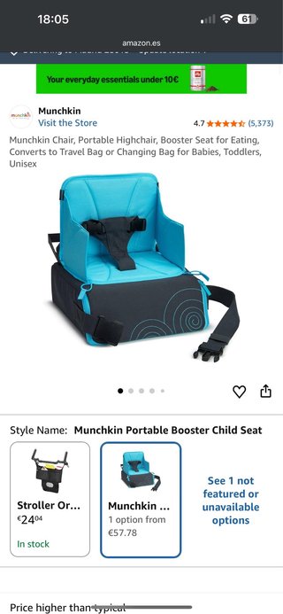 Silla de comer portátil para bebé