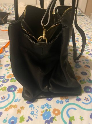 Borsa a mano in pelle nera