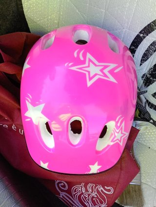 Casco Bicicleta Infantil Rosa Estrellas