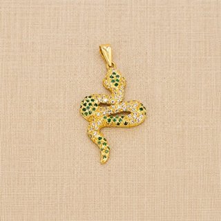 Colgante Serpiente Oro 18kl Circonita ALM-TRA2356