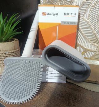 Escobilla Baño Ibergrif M34151-3 Gris/Blanco NUEVO