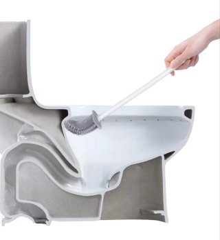 Escobilla Baño Ibergrif M34151-3 Gris/Blanco NUEVO